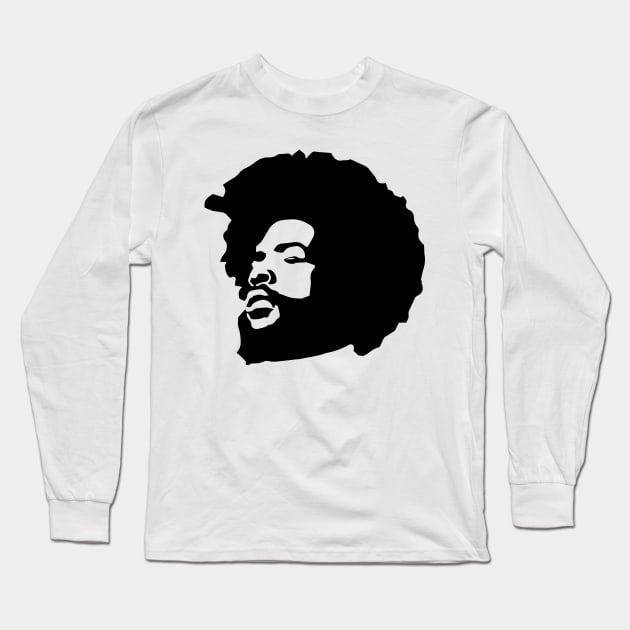 Questlove - Face Long Sleeve T-Shirt by TheAnchovyman